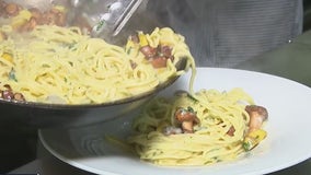 Fall pasta dish: Roast Chestnut and Chanterelle Tagliolini