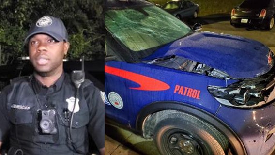 'It was very chaotic': Atlanta police officers slams patrol car through gate to help trapped driver