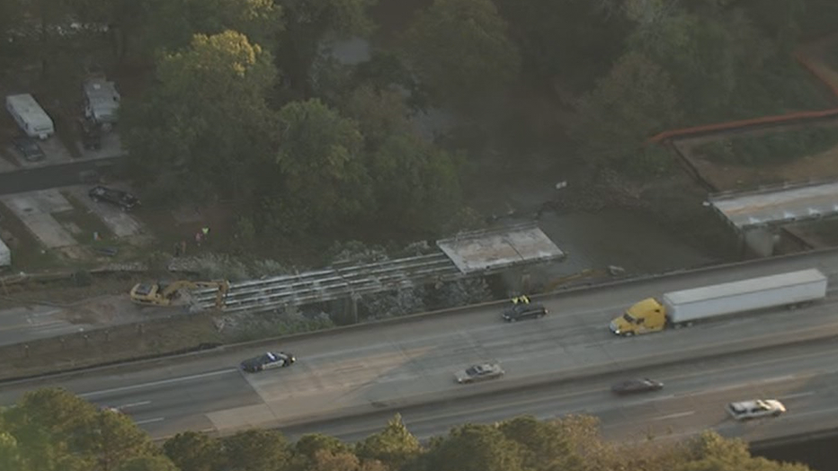 Another view of the Access Road bridge over the Yellow River following the collapse on Oct. 19, 2021.