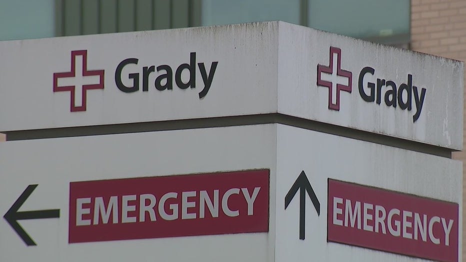 Grady Memorial Hospital Emergency Room sign.