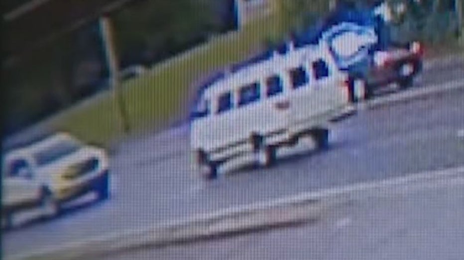 Cobb County police release this surveillance image from video that shows the moment before a head-on crash along Veterans Memorial Highway on Oct. 5, 2021.