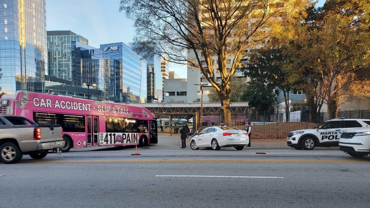 MARTA bus crash sends pedestrian to hospital, closes lanes - FOX 5 Atlanta
