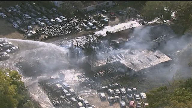 Crews shut down Peachtree Industrial Boulevard to battle major business fire