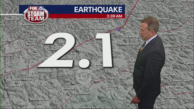 Minor, early-morning earthquake detected in Gwinnett County