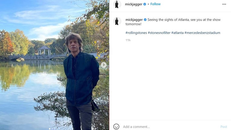 Mick Jagger Instagram screenshot 11/10/2021.