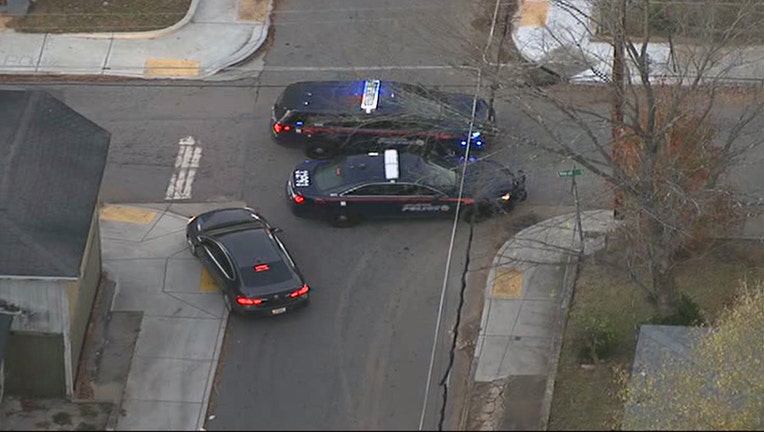 Officers investigate after reports of shots being fired in the English Avenue neighborhood of Atlanta on Nov. 29, 2021.