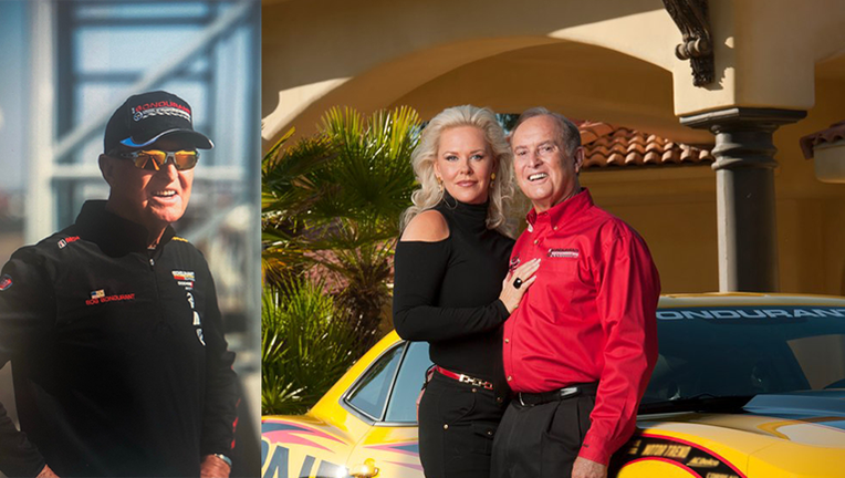 (Left) Bob Bondurant (Right) Pat and Bob Bondurant. Courtesy Bondurant Racing School