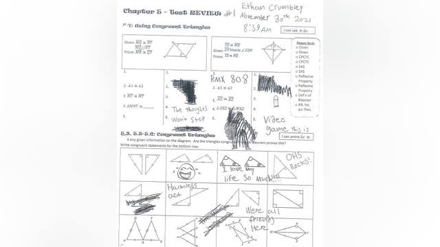 Oxford High School shooting: Ethan Crumbley’s drawings provide details about shooter’s mental state