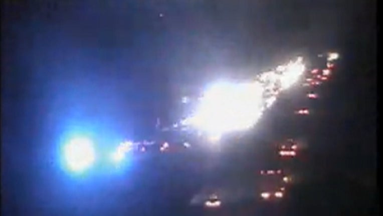 Video provided by GDOT shows all lanes of I-285 EB at Jonesboro Road closed due to a vehicle versus pedestrian accident on Dec. 12, 2021.