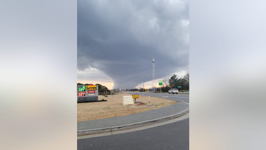 FOX 5 viewer Kenny Griffin shared this photo just south of Hwy120 and 113 around 5:10 p.m. He said there was not warning until it was already over Newton County.