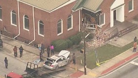 Car smashes into front of DeKalb County church