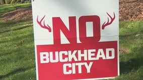 Resident says 'No Buckhead City' sign stolen from her yard in broad daylight