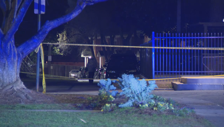 Atlanta police investigate a shooting at a northwest Atlanta apartment complex on Jan. 3, 2021.