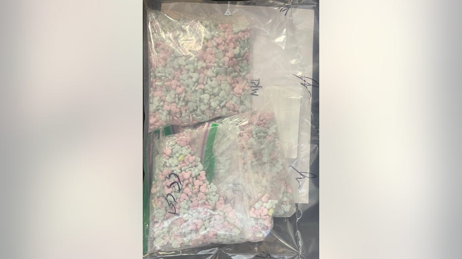 A Spalding County Sheriff's deputy seized hundreds of pills shaped like Mickey Mouse during a traffic stop turned drug bust (Spalding County Sheriff's Office).