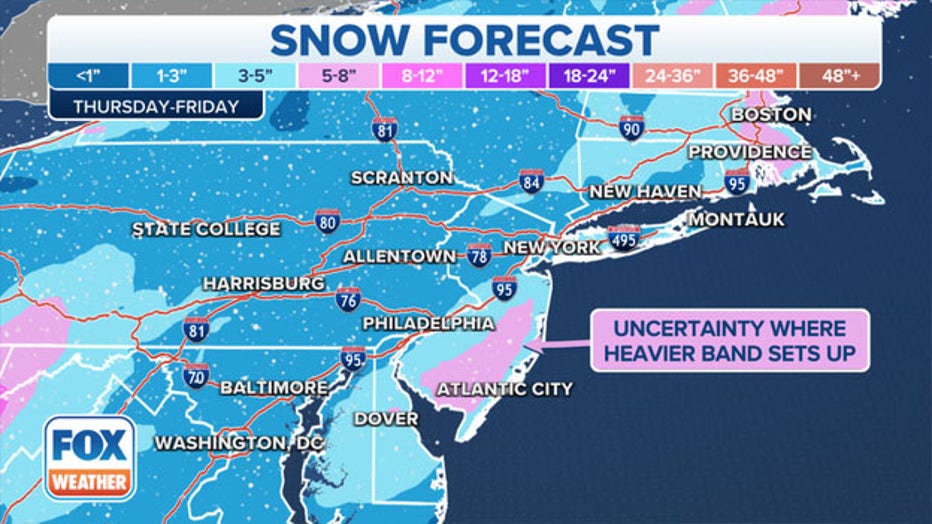 Expected snowfall