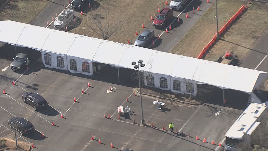 Cobb County health officials saw long lines for testing for the second week at their makeshift facility in the old Brandsmart located along Busbee Drive in Kennesaw on Jan. 4, 2021.