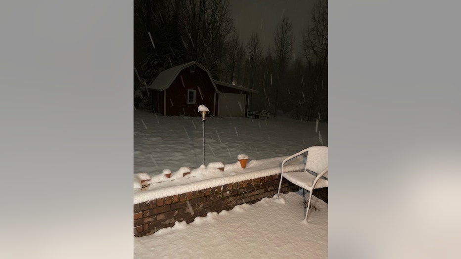 Snow in Cornelia in Habersham County