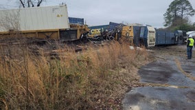 Train derails in south Georgia, no injuries or hazardous materials