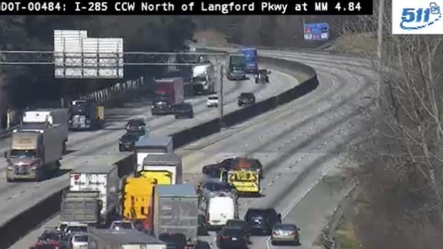 Hole in bridge deck shuts down portion of I-285 NB near Langford Parkway