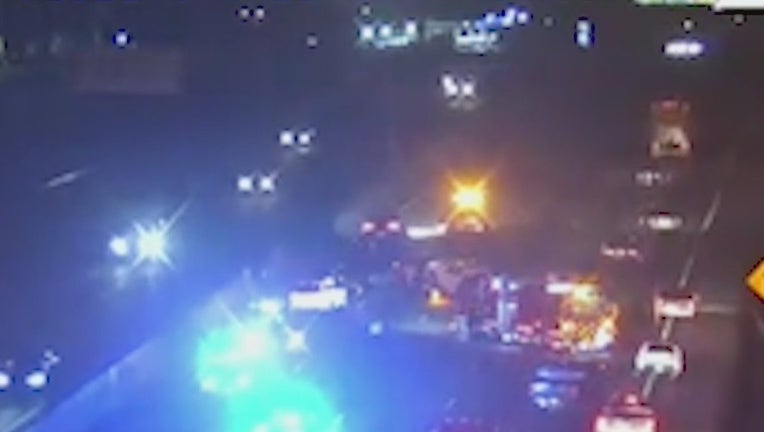 Police say a deadly motorcycle crash shut down a portion of I-20 near Wesley Chapel Road on Feb. 11, 2022.