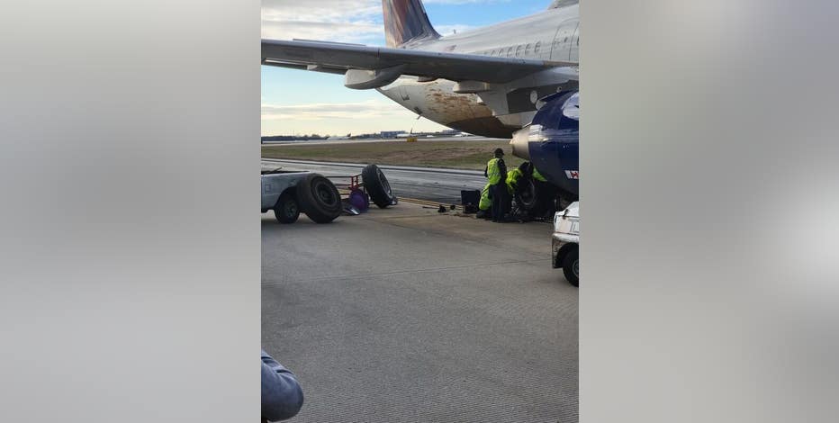 Why is there a Delta airplane tail outside SunTrust Park?