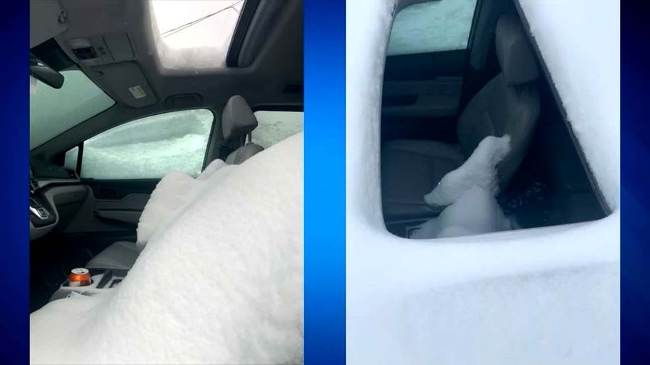 Sunroof snowfall