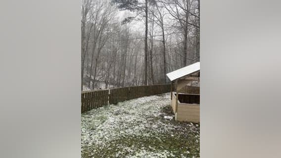 Snowfall accumulates northwest of Atlanta