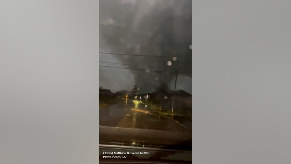 Driver captures video as tornado touches down in New Orleans