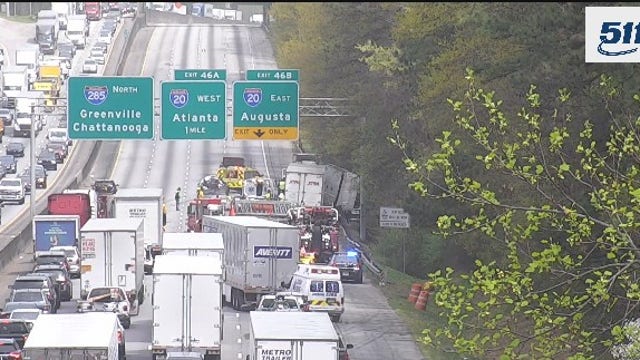 Accident involving tractor-trailer shuts down I-285 northbound lanes in DeKalb County