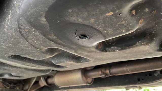 Thief drills holes in gas tanks to steal gas