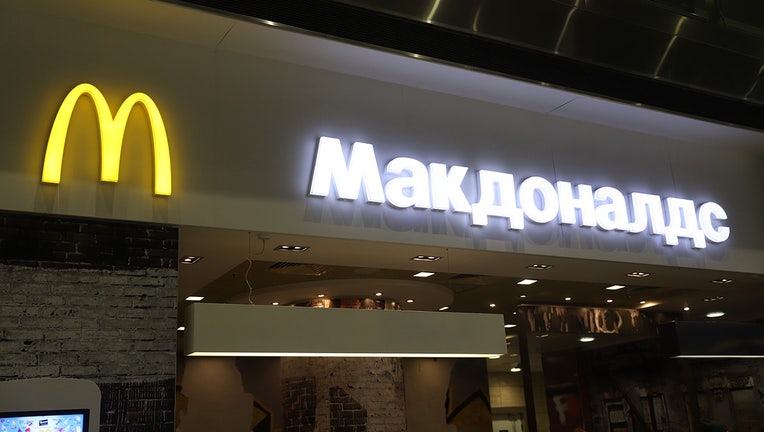 A Mcdonalds logo seen at a restaurant in Russia