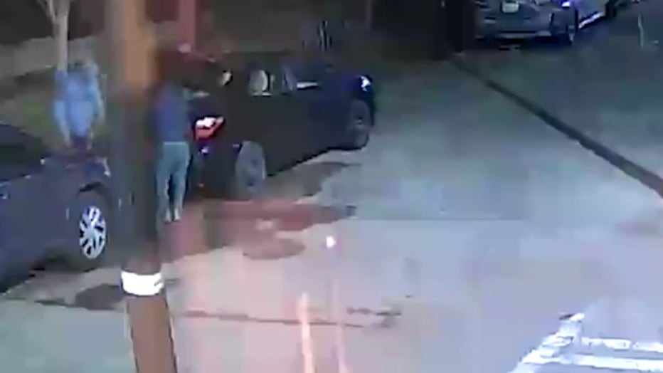 A still from surveillance video the Atlanta Police Department released showing what investigators are calling persons of interest in a murder along the Atlanta BeltLine on Feb. 26, 2022.