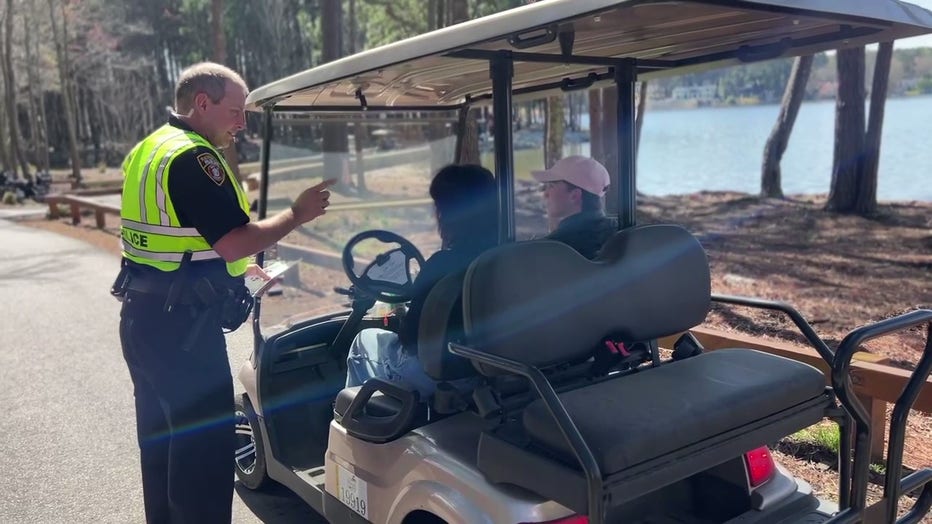 Peachtree City police were out checking the age of golf cart drivers on March 17, 2022.