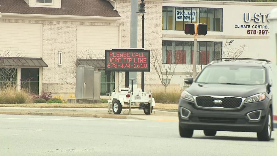 The Johns Creek Police Department put up electronic signs asking for help in finding Ciera Breland on March 11, 2022.