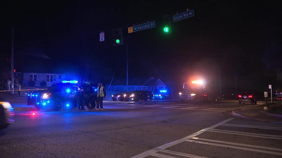 DeKalb County police investigate a deadly accident along S. Hairston Road on March 4, 2022.
