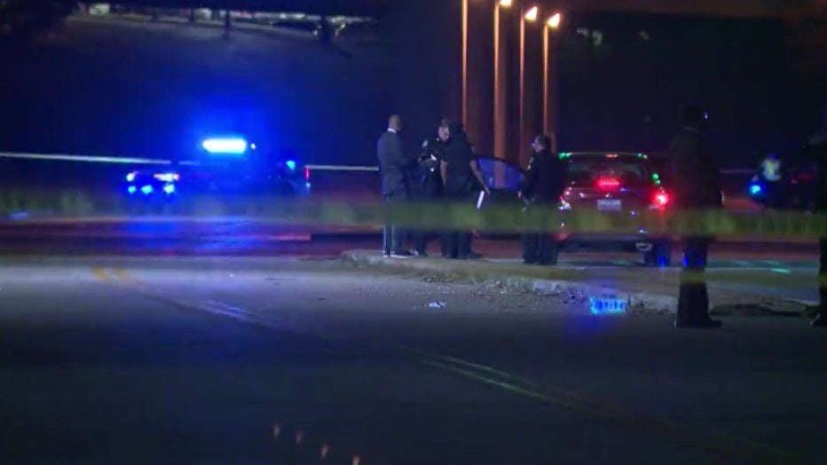 Police investigate a deadly shooting near the I-20 underpass along Windsor Street on March 14, 2022.