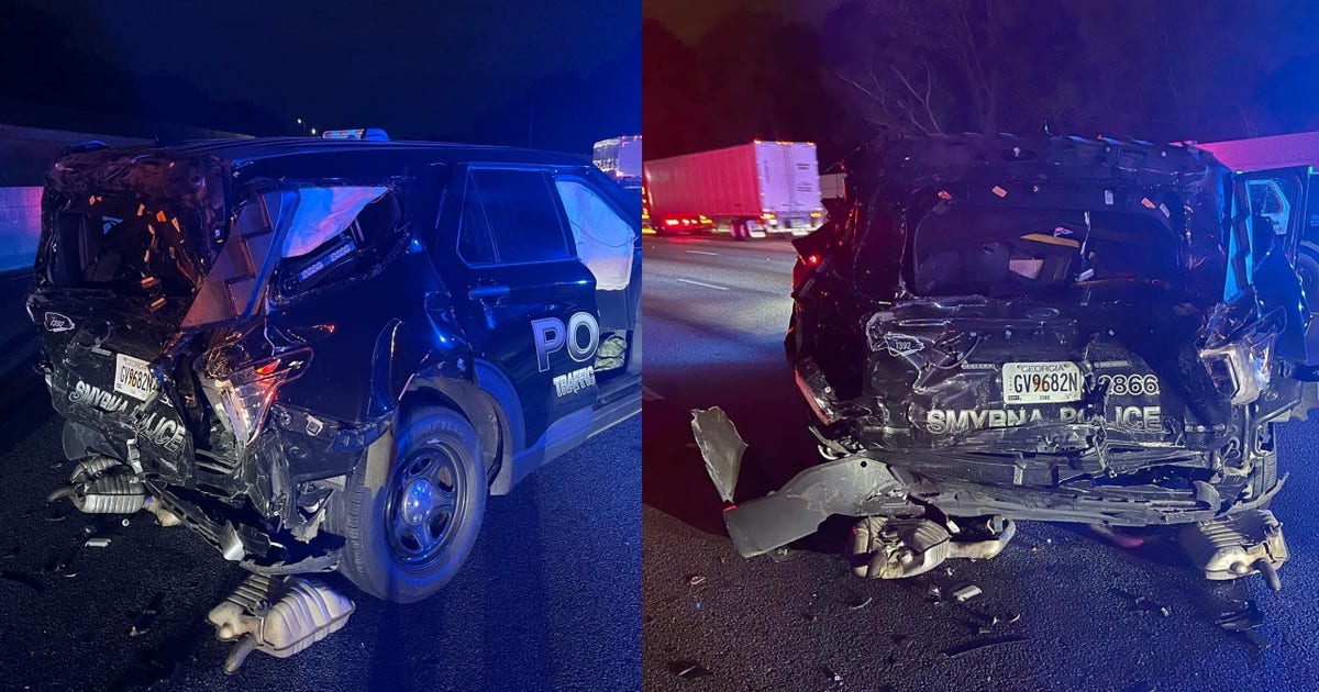 Smyrna police officer injured in dangerous I-75 crash | FOX 5 Atlanta