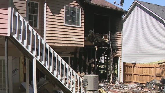 Lightning strike from Wednesday storm sparks fire destroying Lawrenceville home