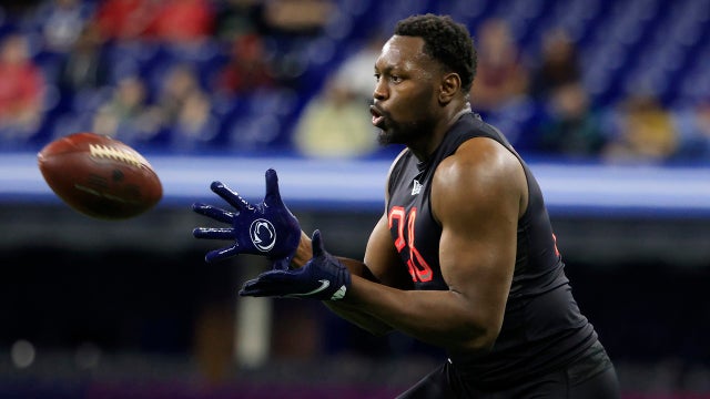 Falcons trade up to draft Penn State edge rusher Ebiketie