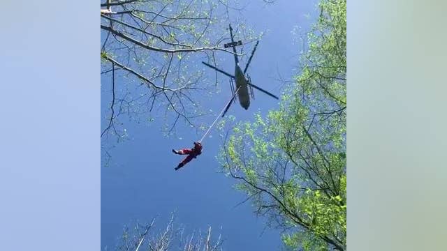 Cobb County firefighters get training for helicopter rescue operations