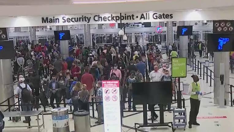 Spring break travelers at Hartsfield-Jackson Atlanta International Airport (FOX 5 Atlanta).