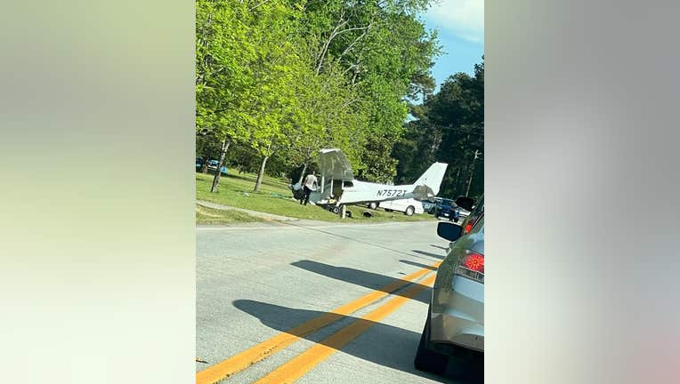 Plane makes an emergency landing on a Stockbridge roadway on April 25, 2022.