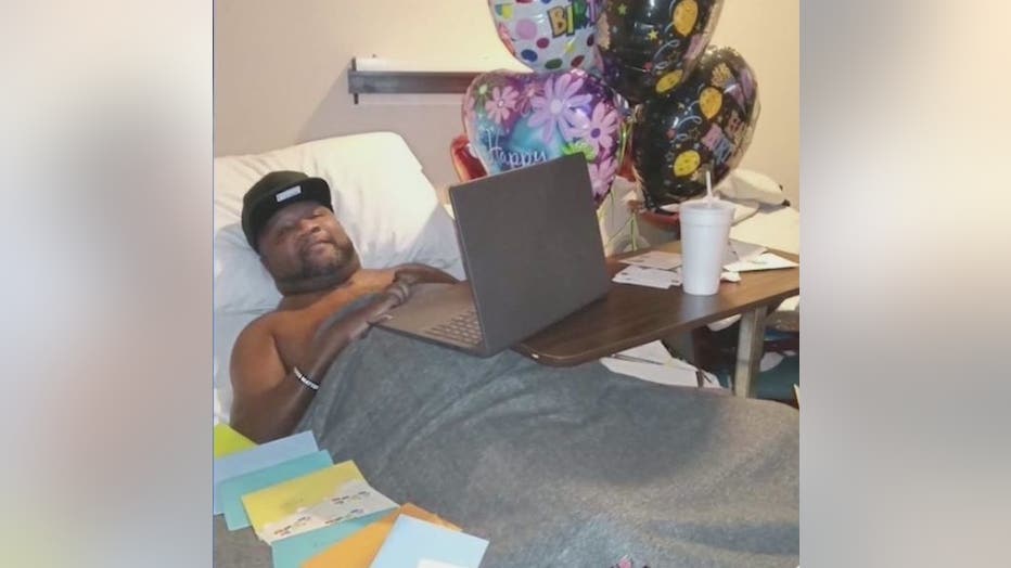 A photo released by the lawyers for Devin Nolley shows him recovering in the hospital following a shooting involving East Point police officers on Dec. 29, 2018.