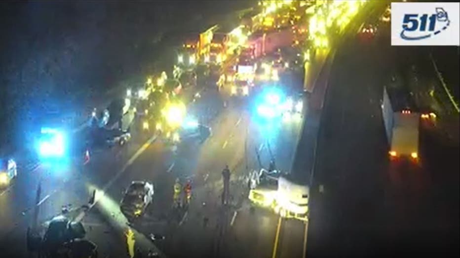 I-285 EB near I-675 was shut down due to crash on April 20, 2022.