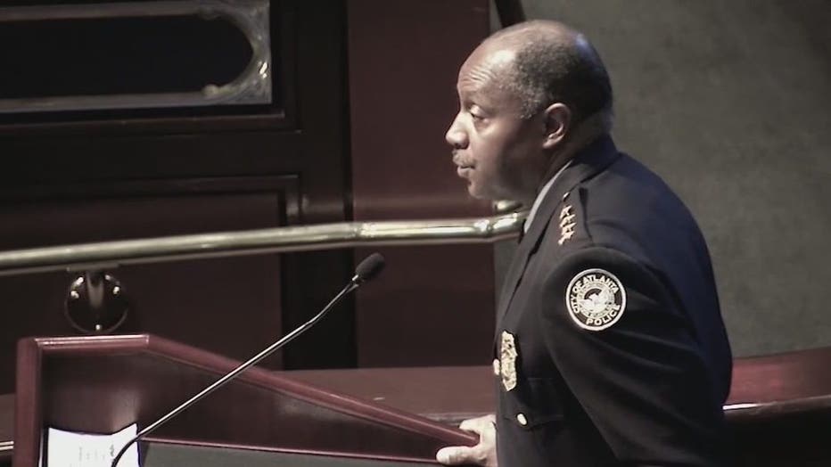 Chief George Turner updates the Atlanta City Council in 2016.