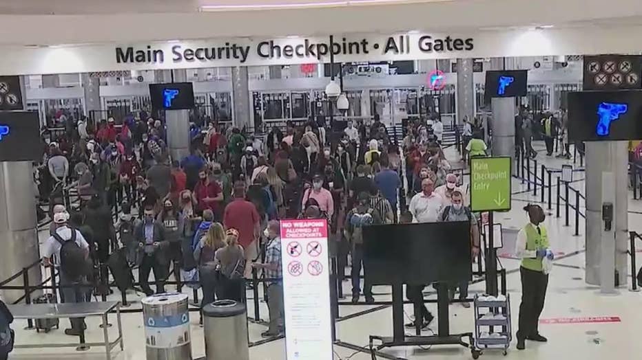 Spring break travelers at Hartsfield-Jackson Atlanta International Airport (FOX 5 Atlanta).