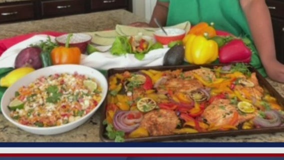 Recipe: Sheet Pan Fajitas with Mexican Street Corn Salad