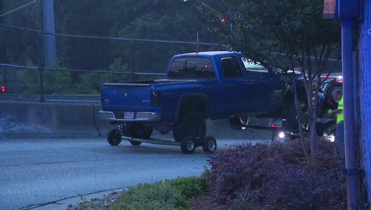 Police say this pickup truck was seen leaving the scene of a shooting in Westside Atlanta on May 2, 2022.