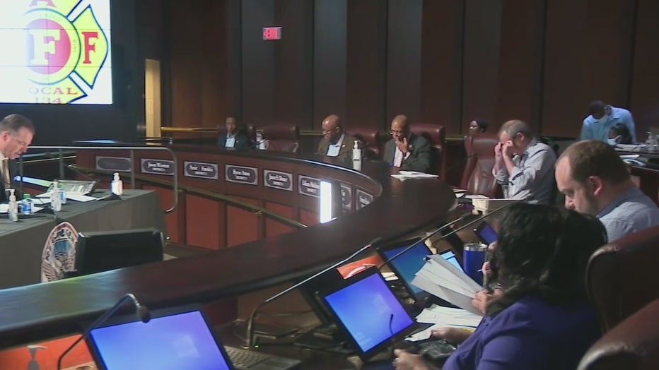 The Atlanta City Council holds a budget meeting discussing firefighter pay raises on May 6, 2022.