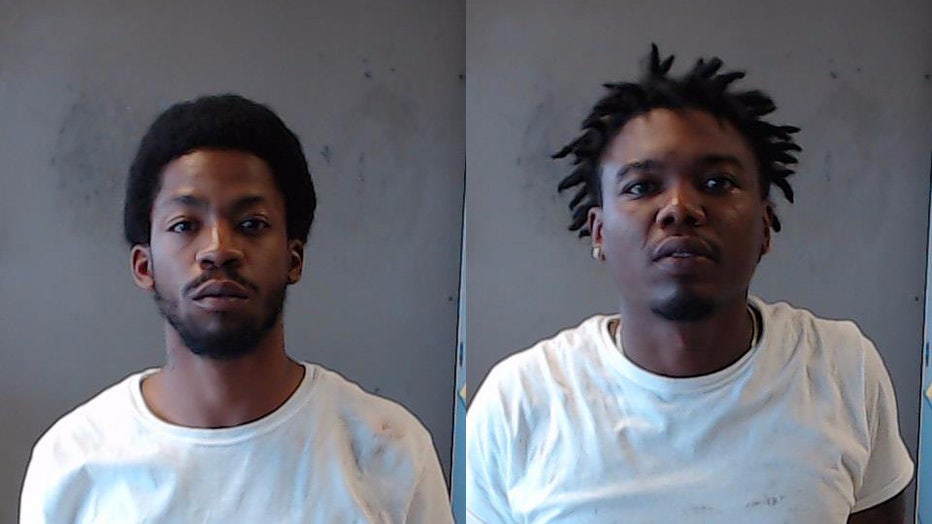 Alton Johnson, left, and Shayquan Collins arrested for several felonies by Brookhaven's drone unit.